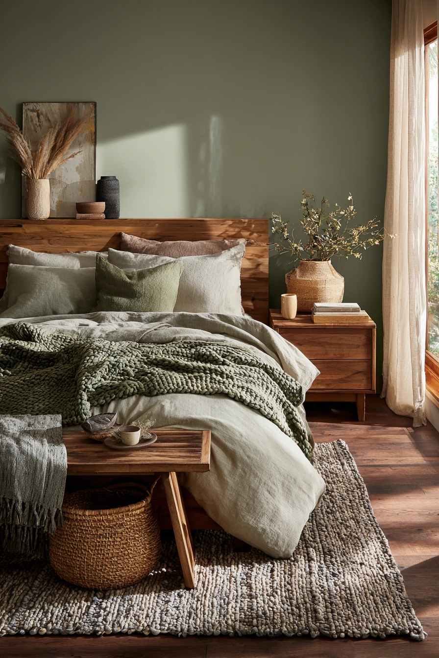 cozy bedroom green 16