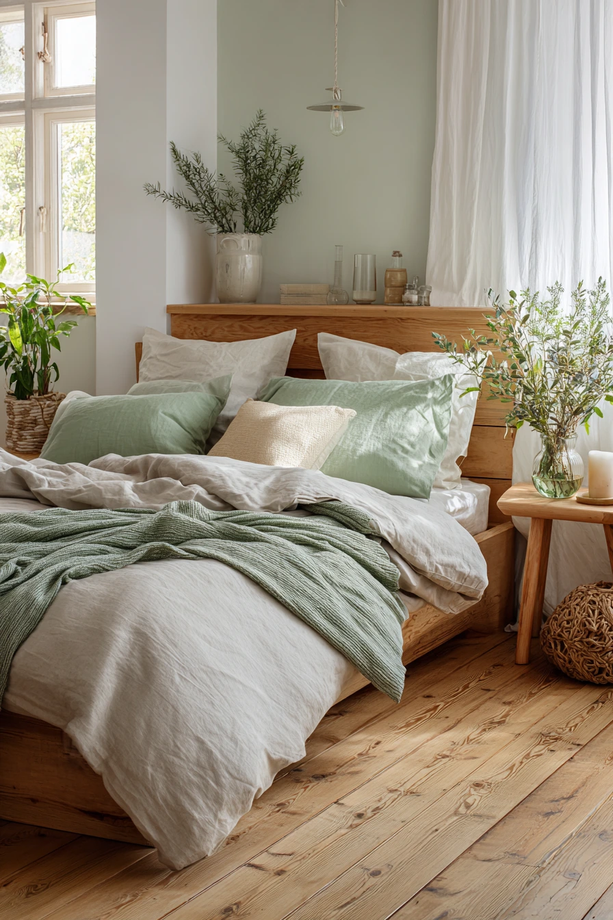 cozy bedroom green 17
