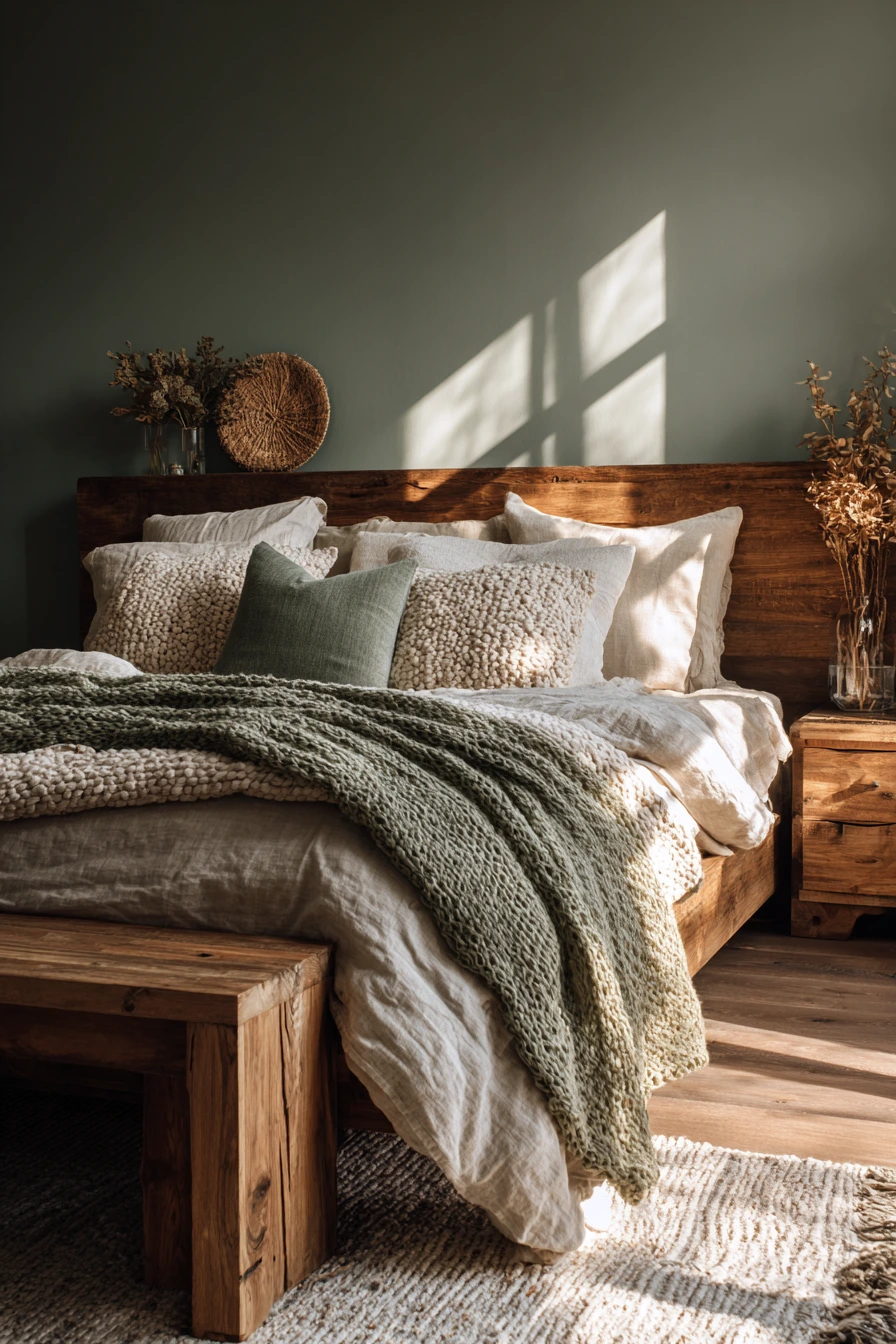 cozy bedroom green 21