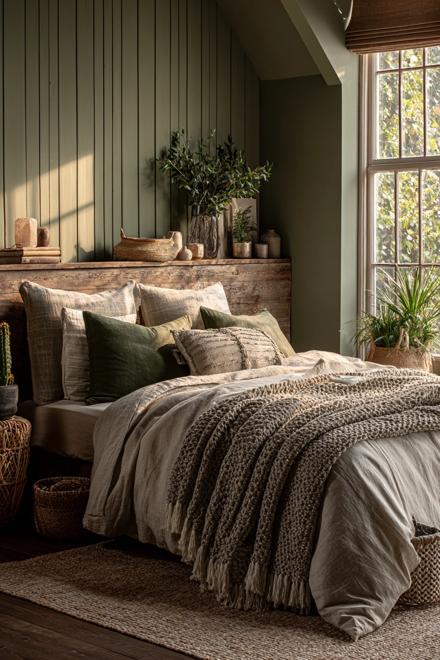 cozy bedroom green 23