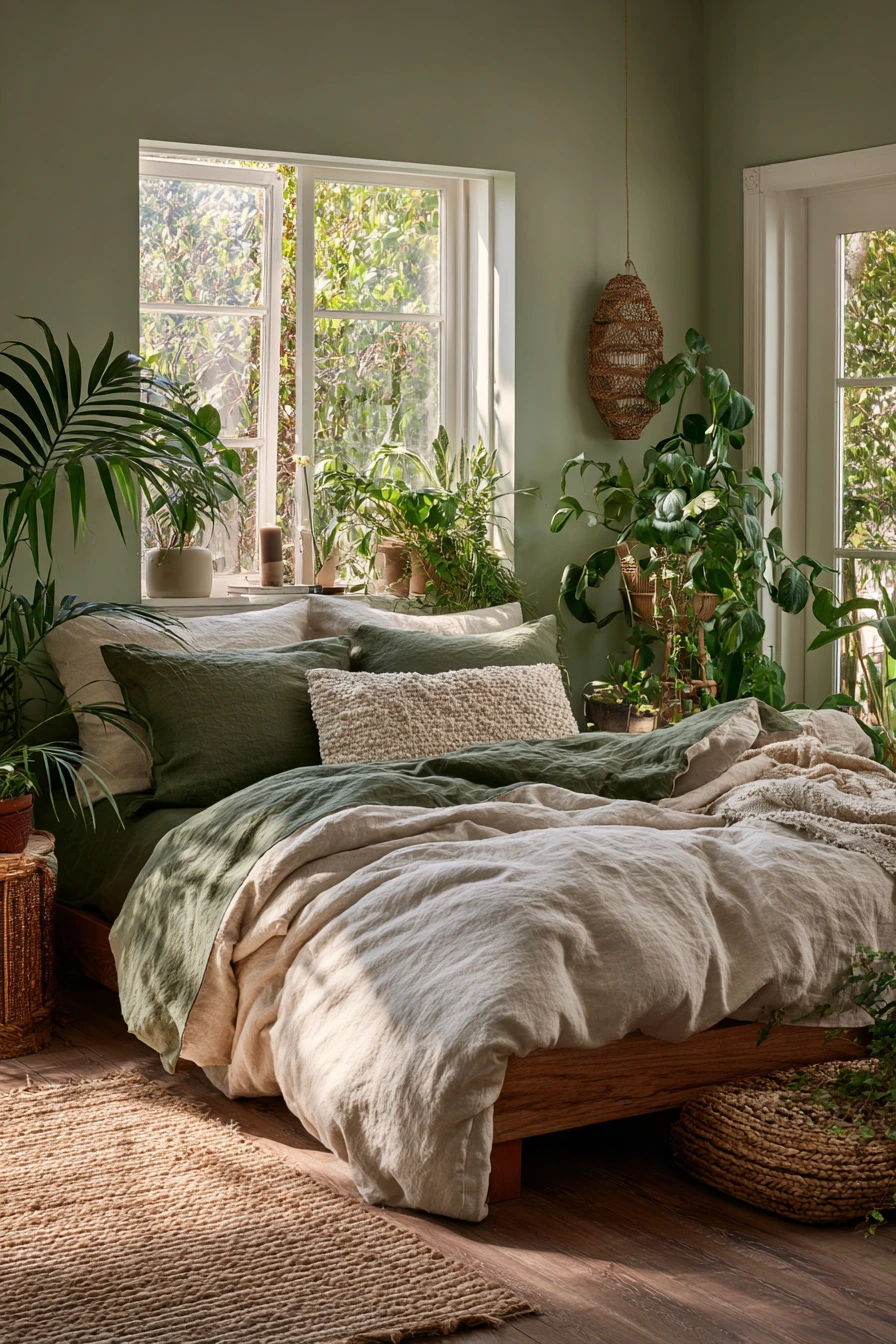 cozy bedroom green 26