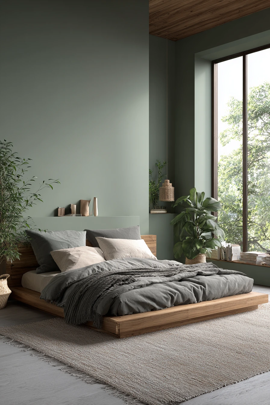 cozy bedroom green 30