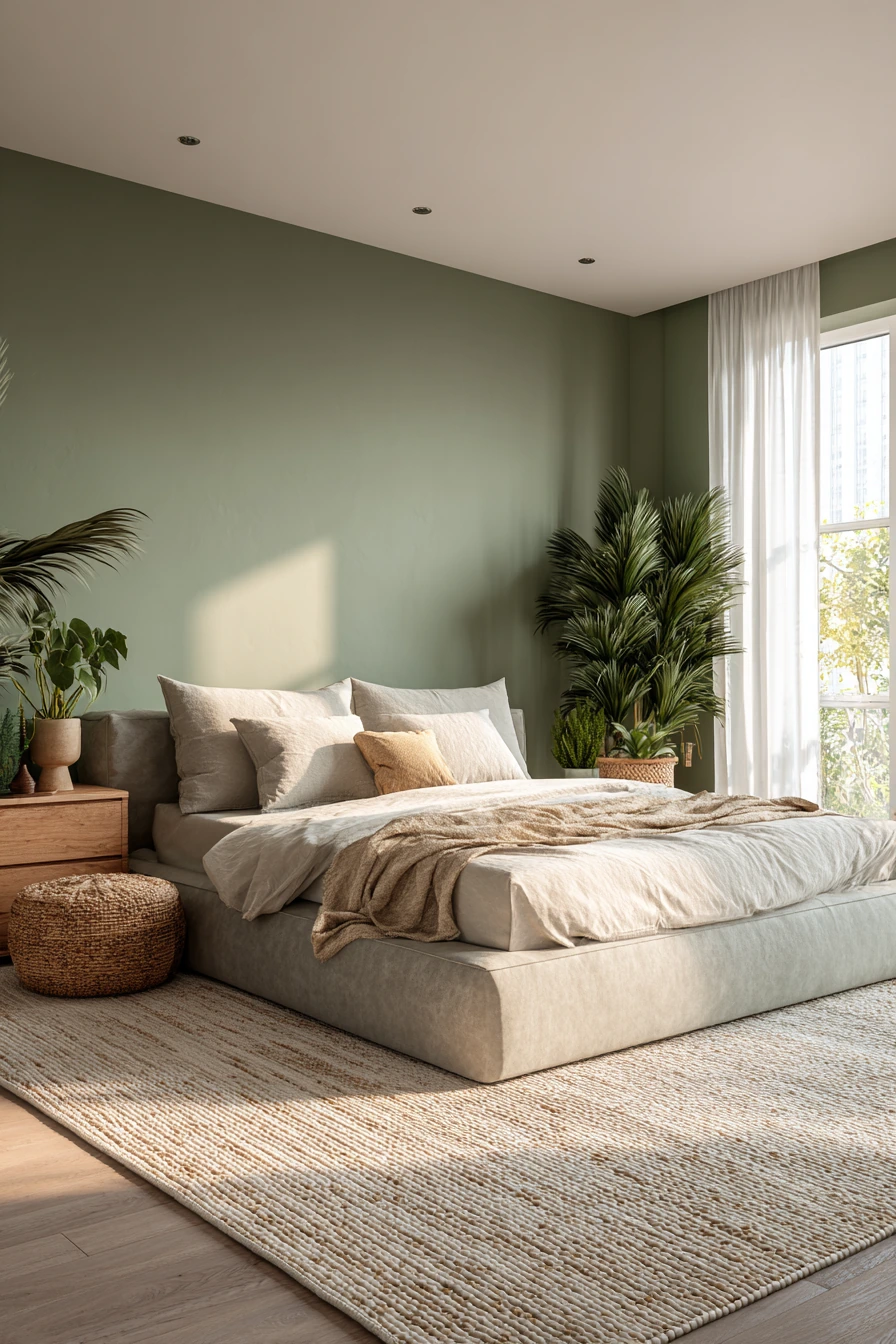cozy bedroom green 31