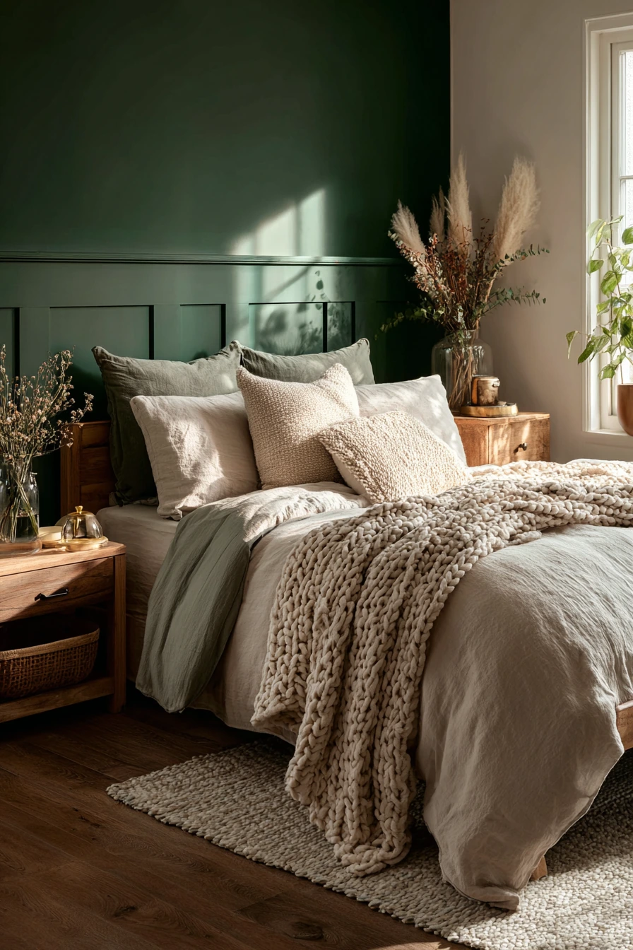 cozy bedroom green 33