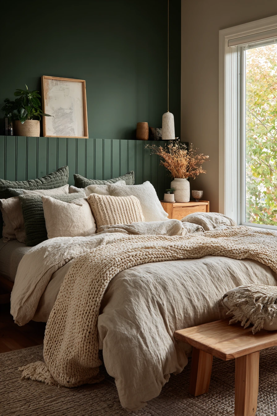 cozy bedroom green 34