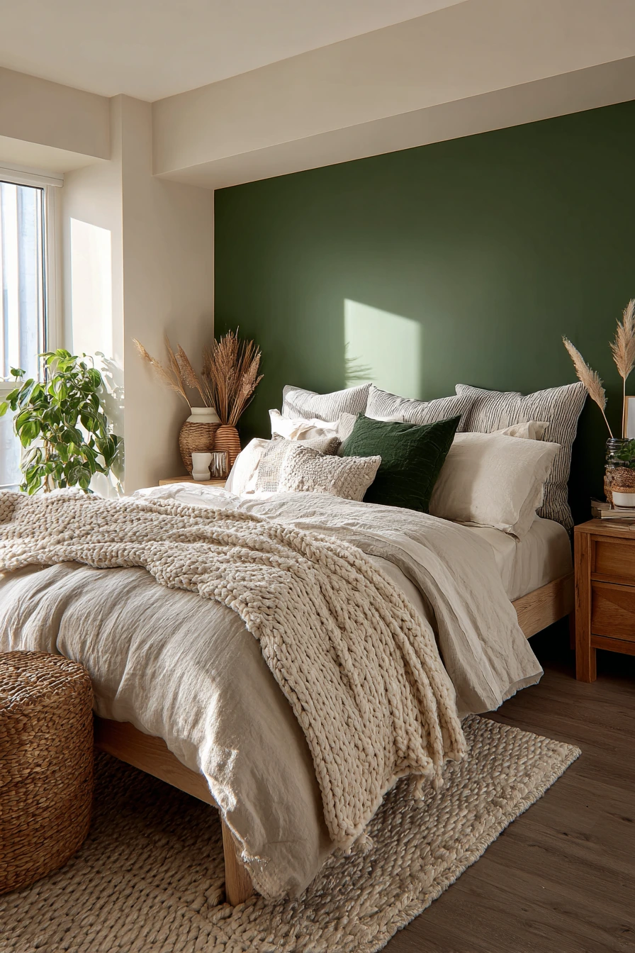 cozy bedroom green 36
