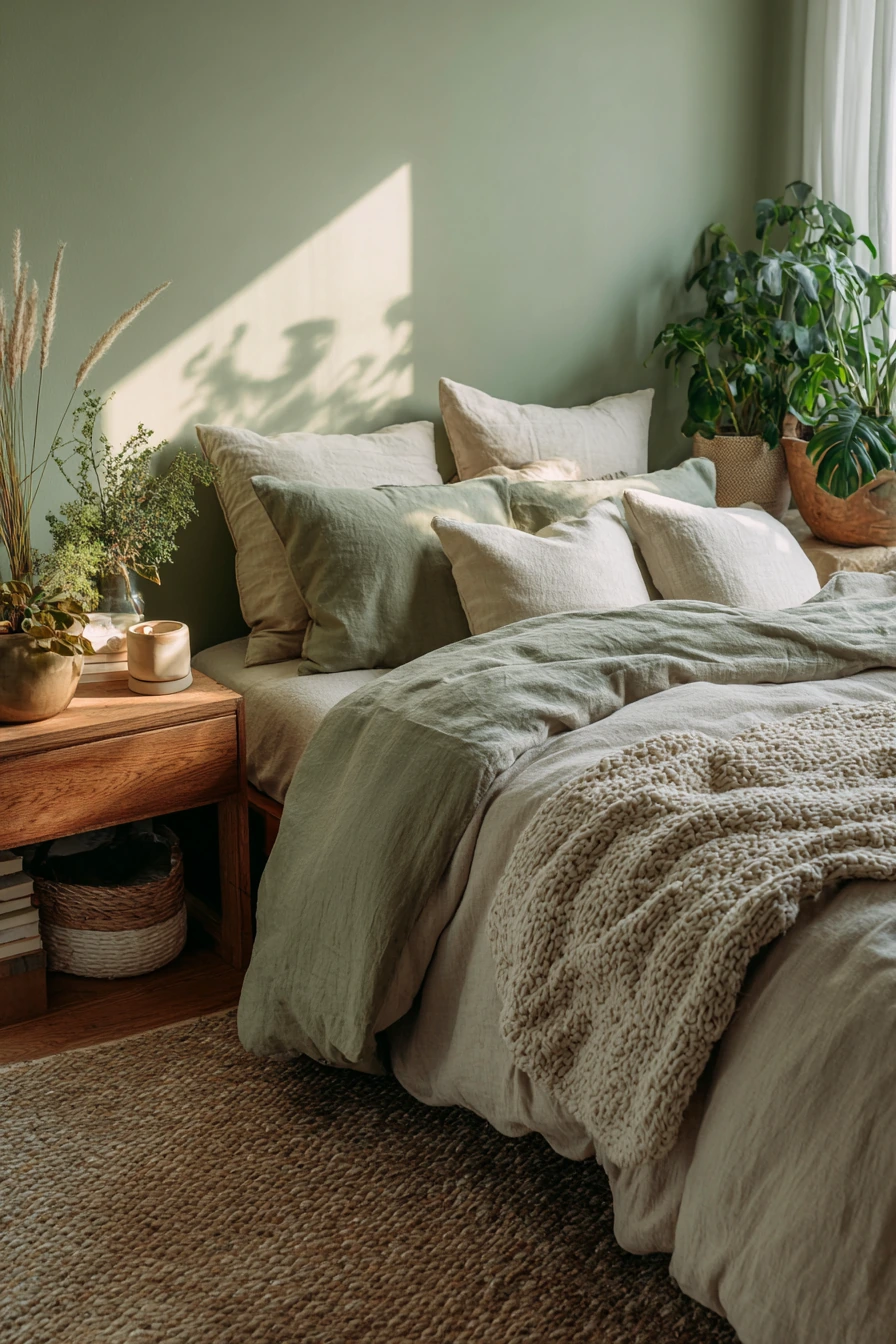 cozy bedroom green 38