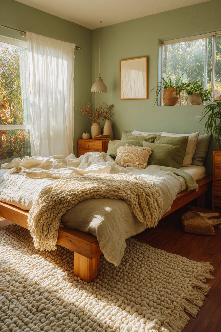 cozy bedroom green 4