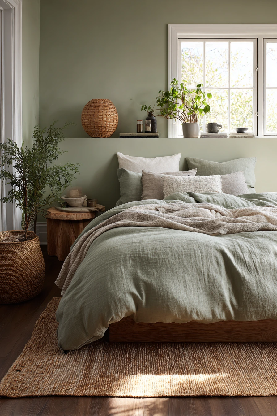 cozy bedroom green 40