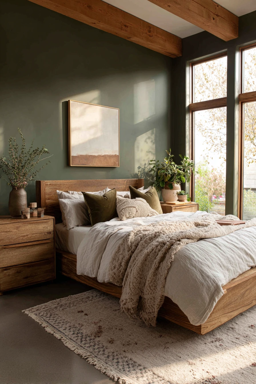 cozy bedroom green 6