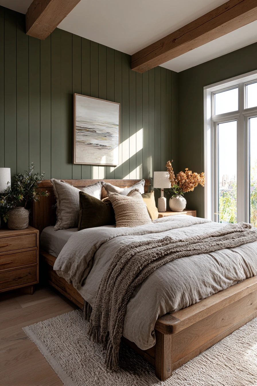 cozy bedroom green 8