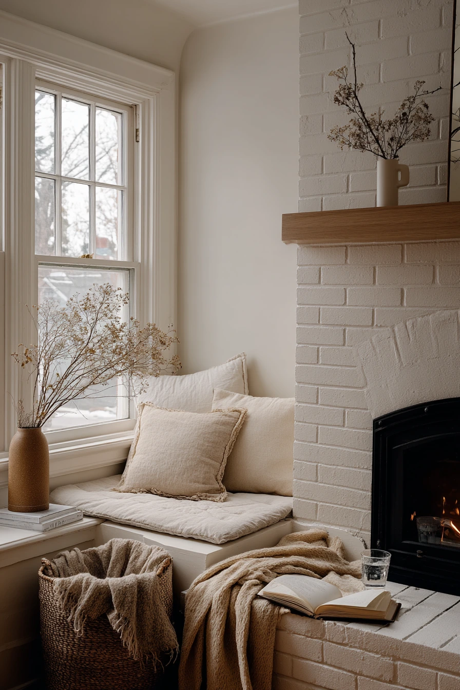 cozy fireplace nook ideas 1