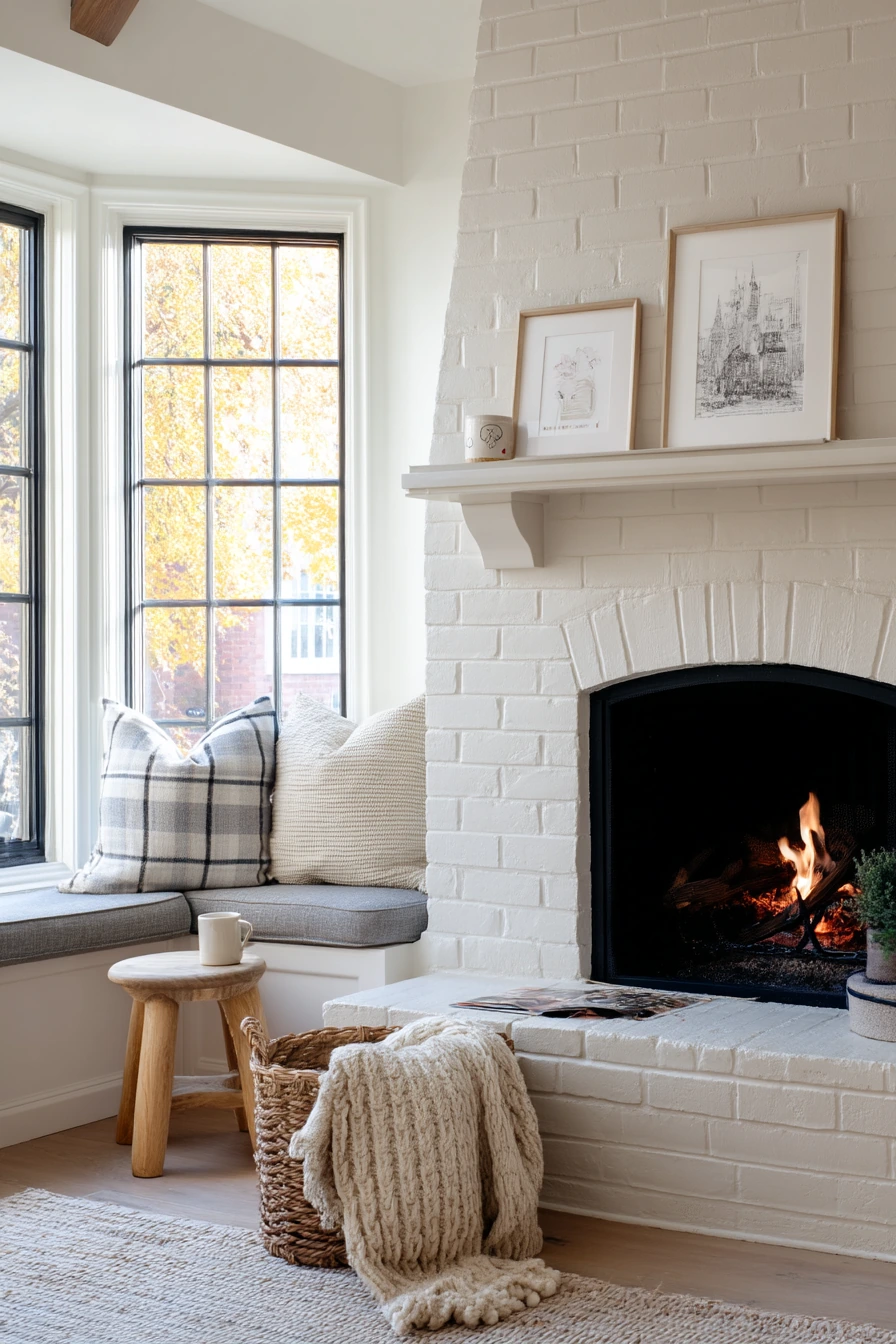 cozy fireplace nook ideas 11