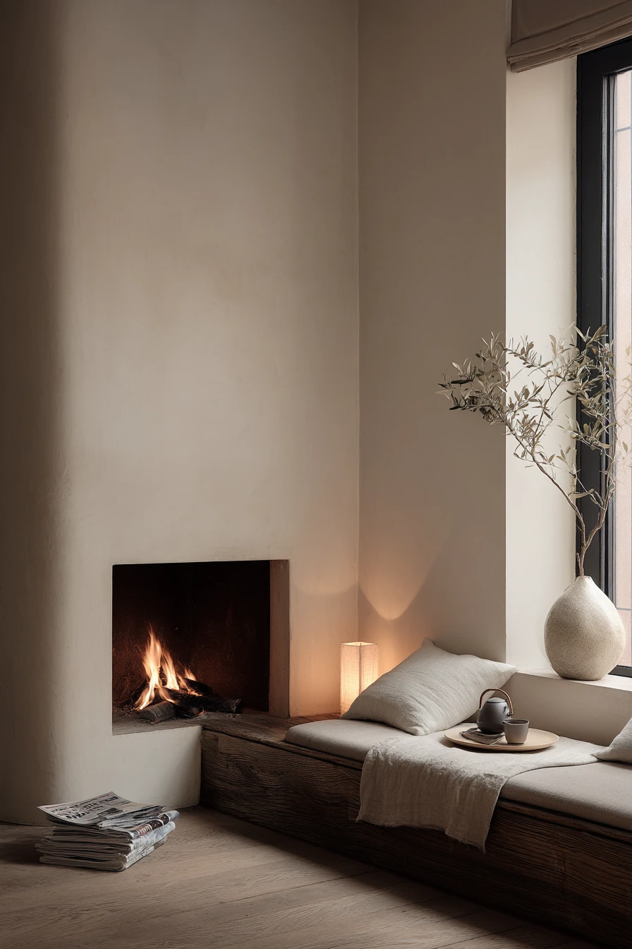 cozy fireplace nook ideas 17