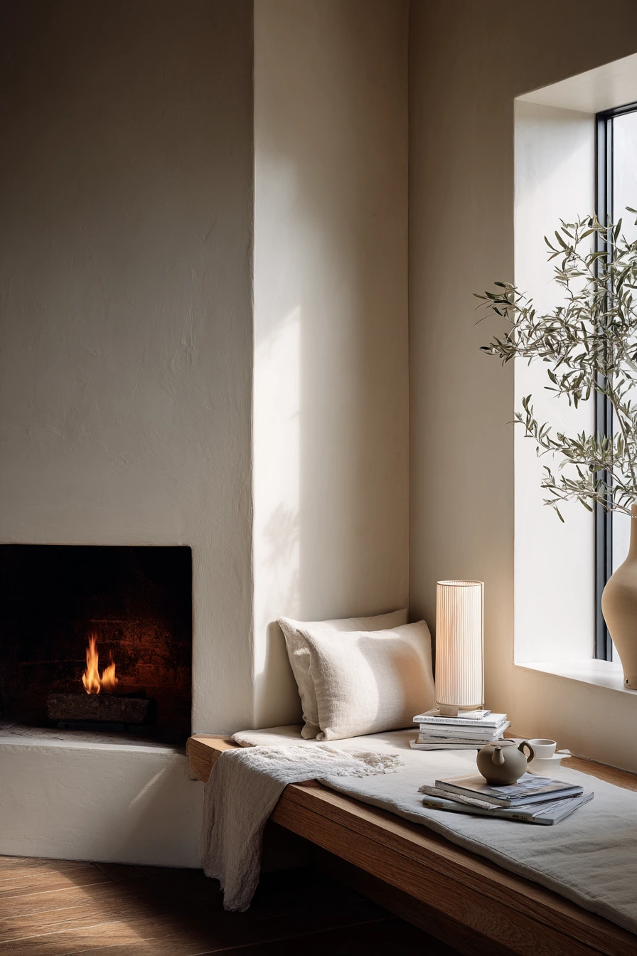 cozy fireplace nook ideas 19