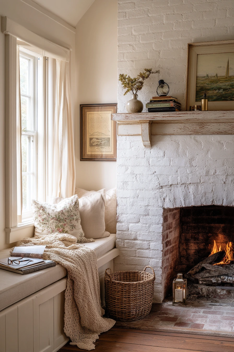 cozy fireplace nook ideas 24