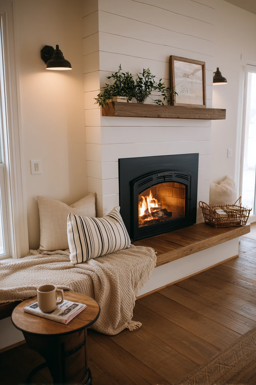 cozy fireplace nook ideas 26