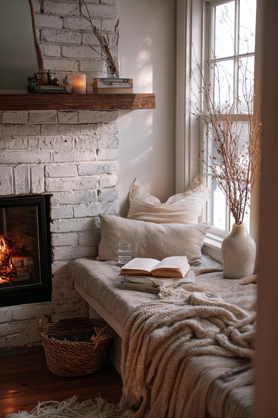 cozy fireplace nook ideas 3