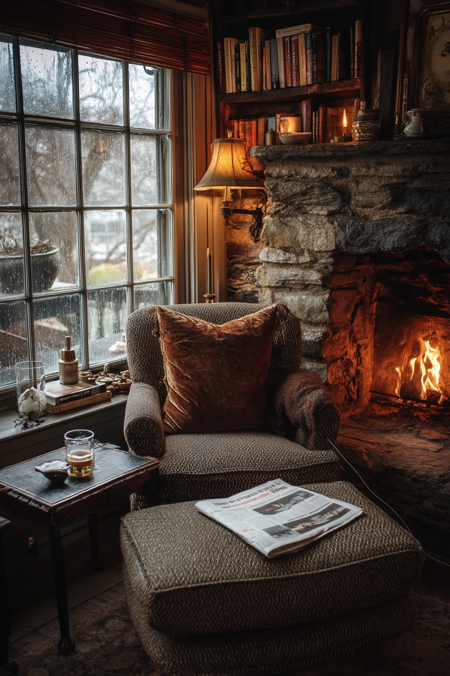 cozy fireplace nook ideas 31