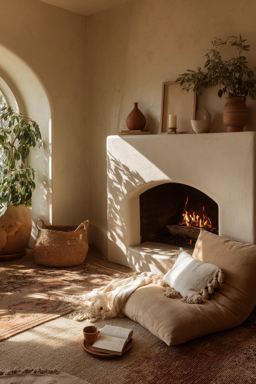 cozy fireplace nook ideas 33