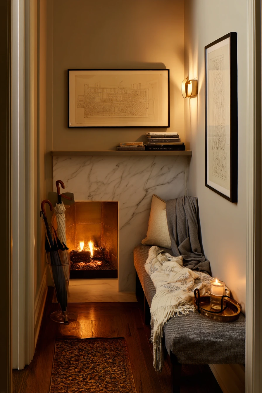 cozy fireplace nook ideas 40