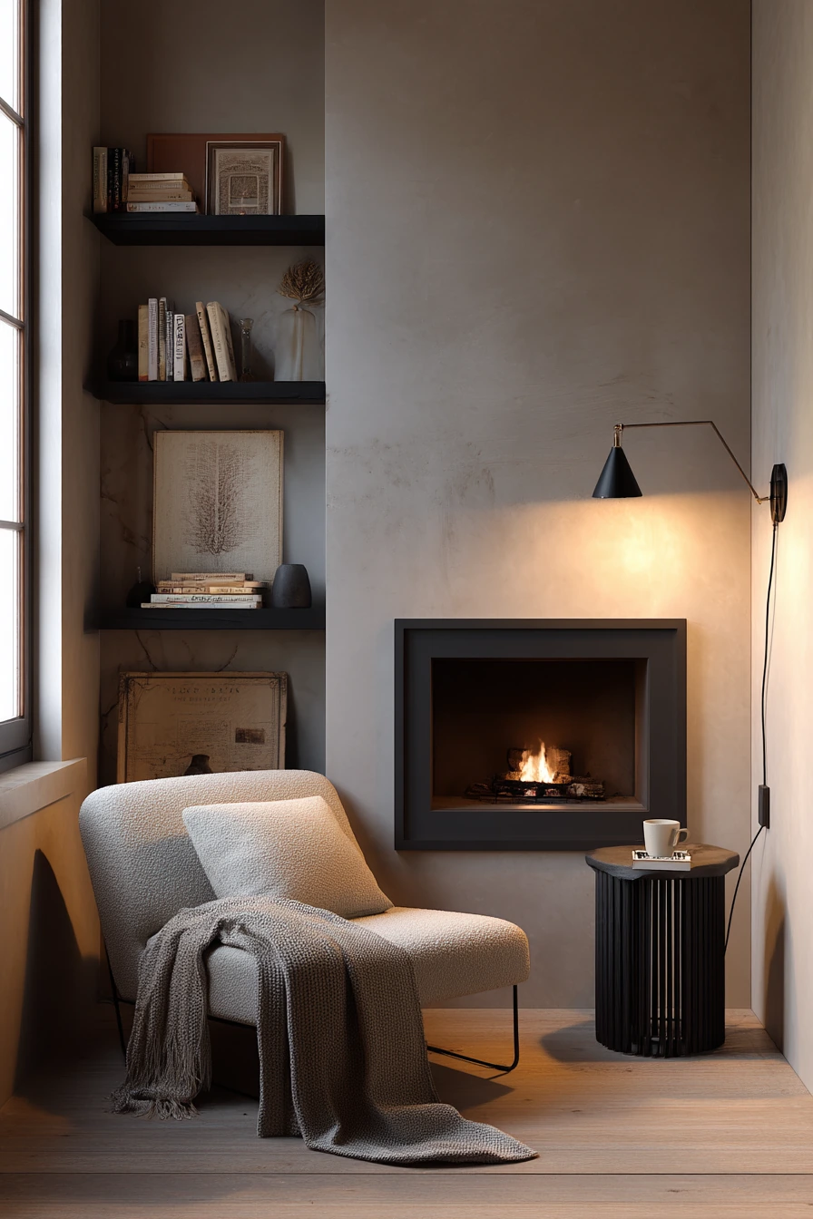 cozy fireplace nook ideas 8