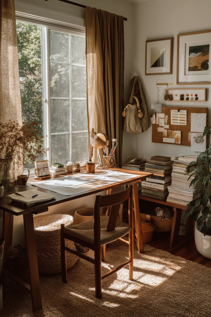 earthy home office ideas 26
