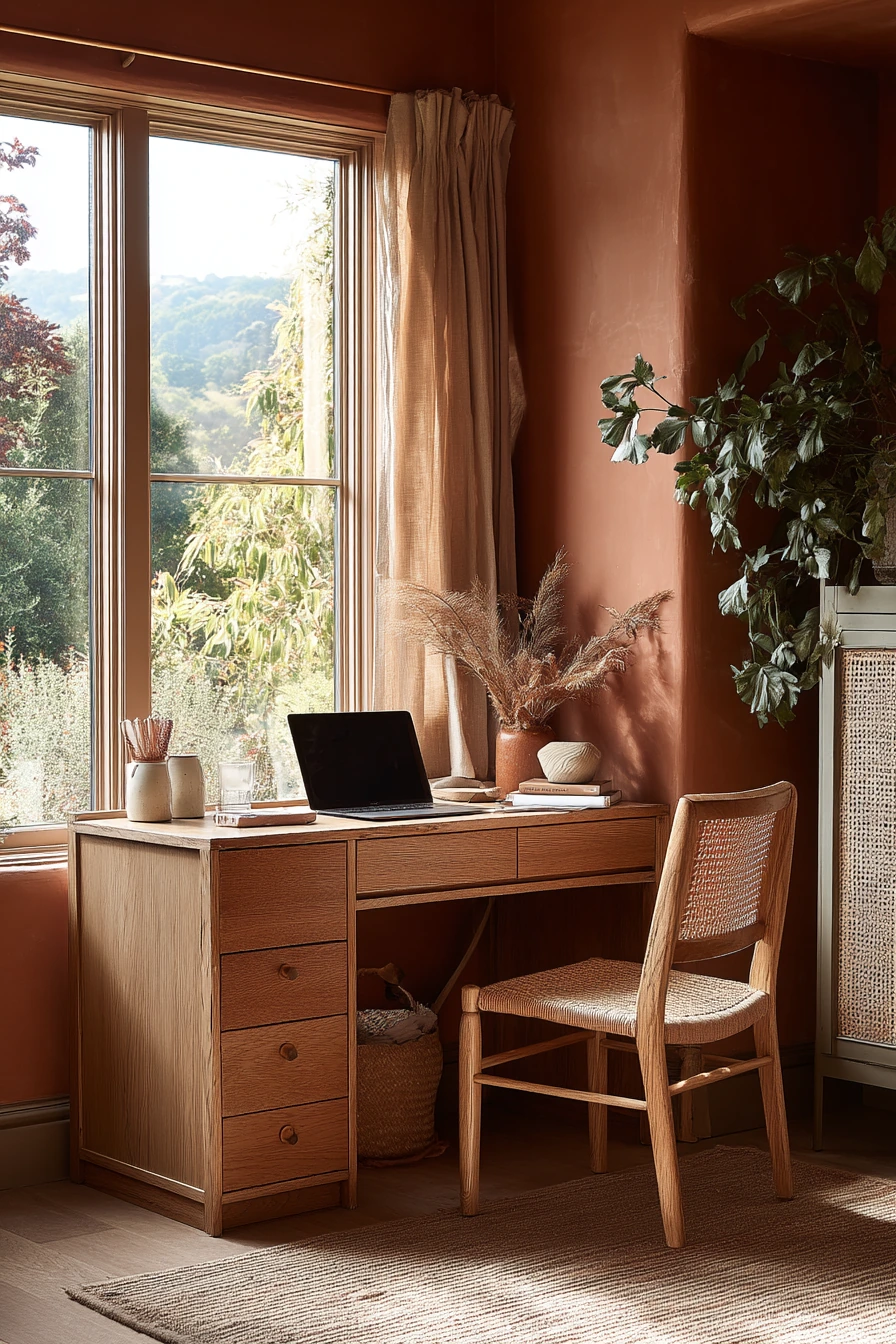 earthy home office ideas 30