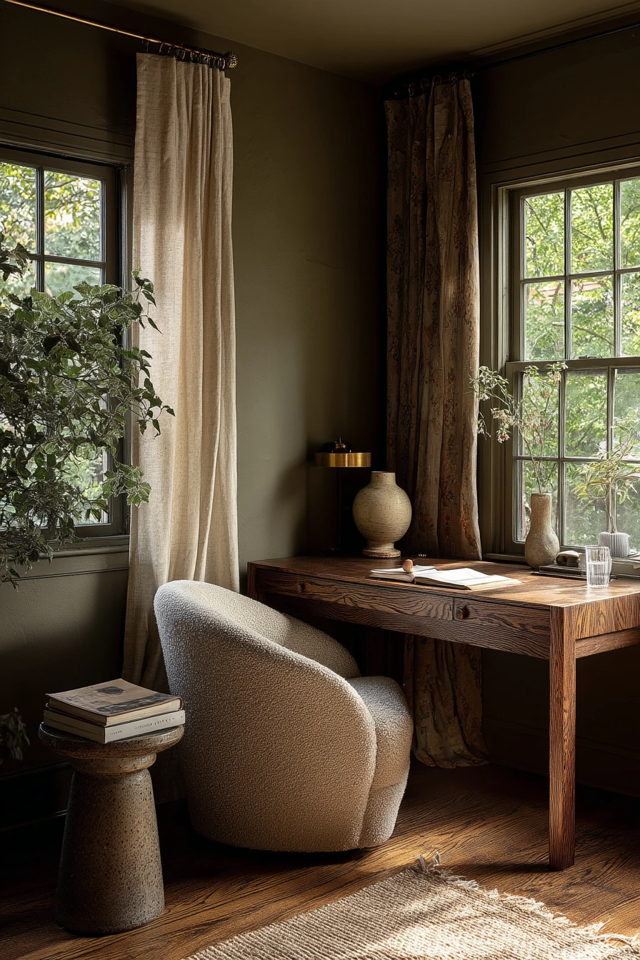 earthy home office ideas 40