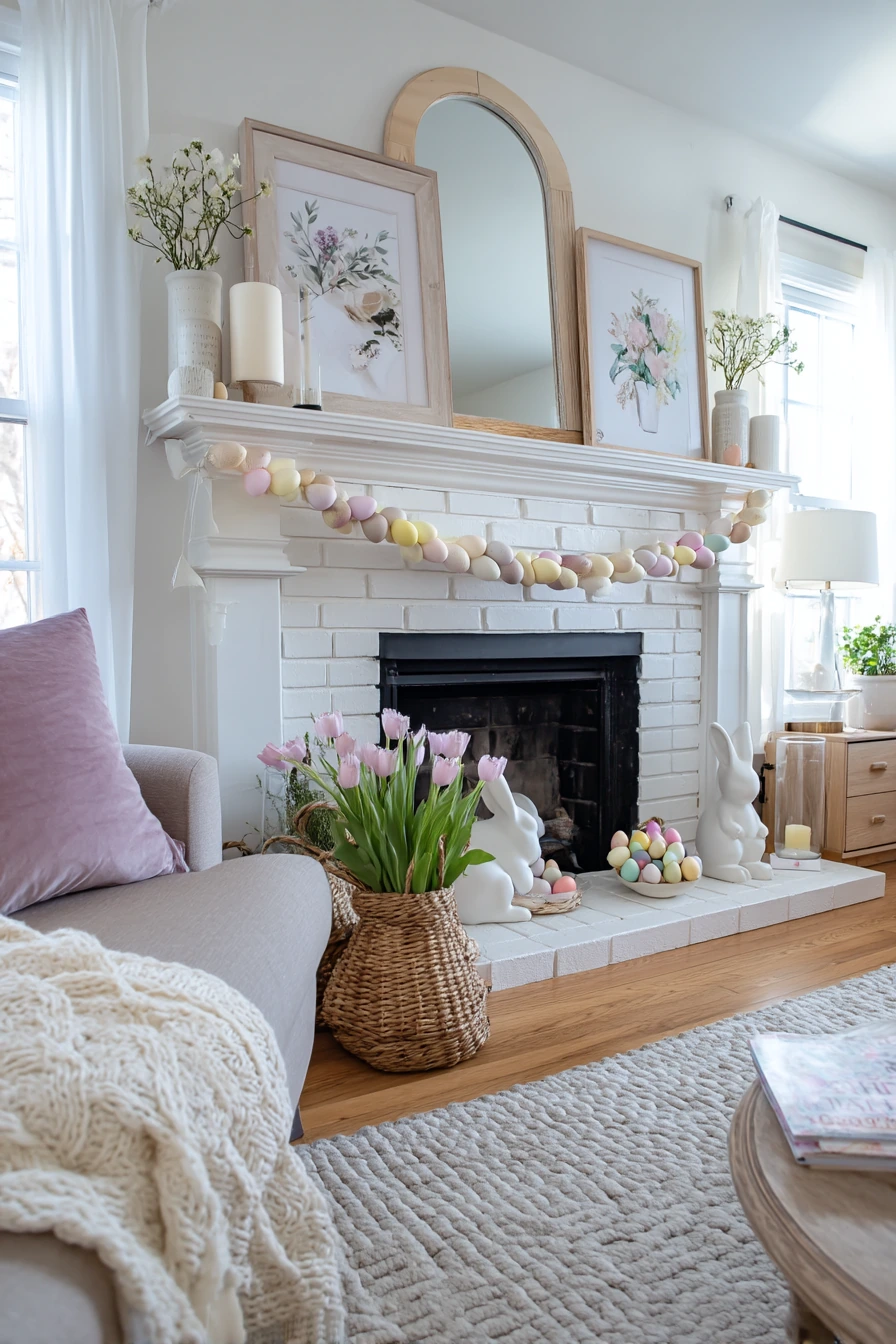 easter mantel decor ideas 1