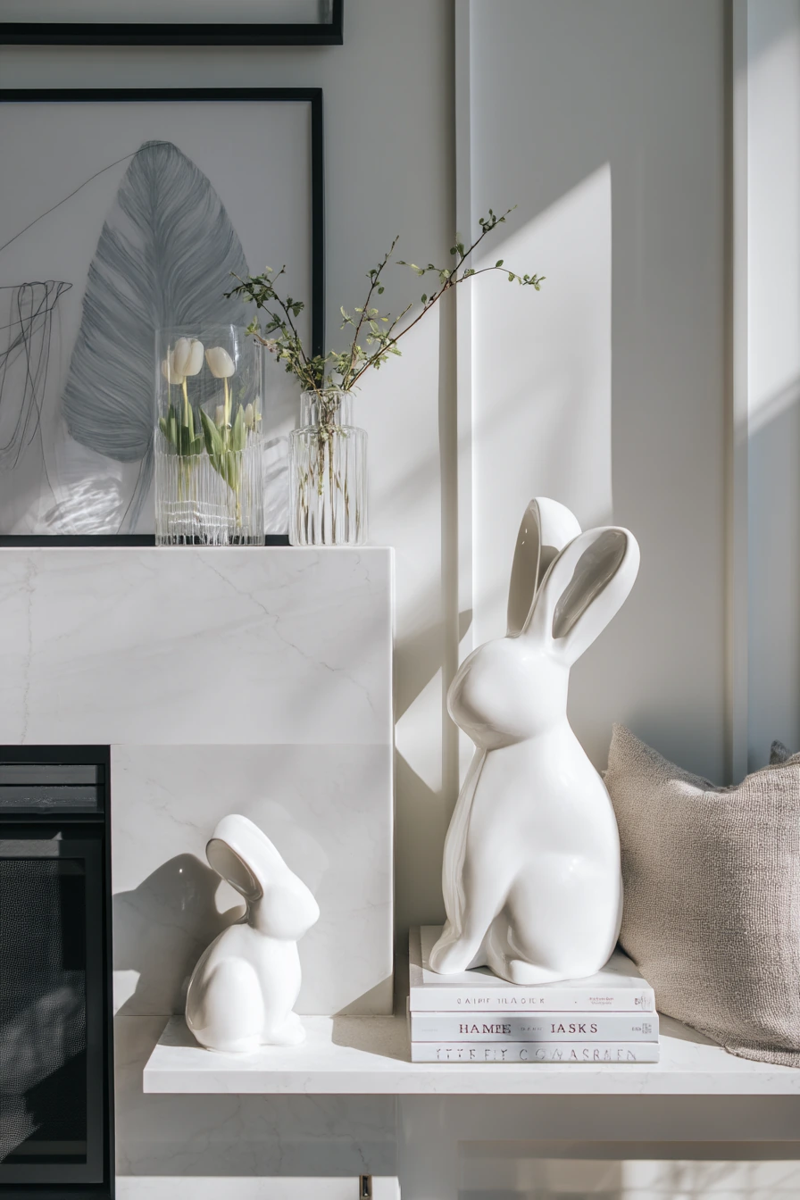easter mantel decor ideas 14