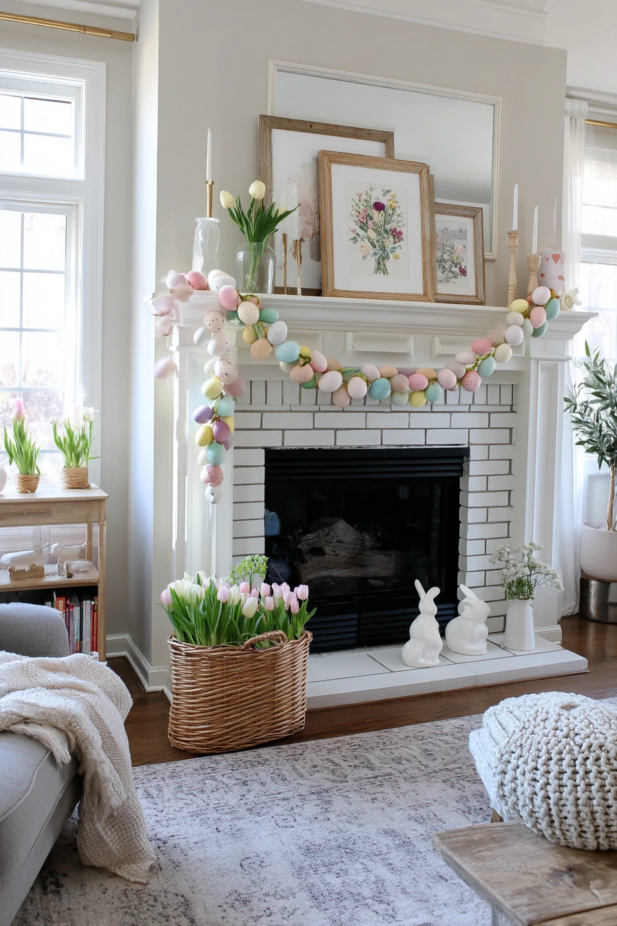 easter mantel decor ideas 3