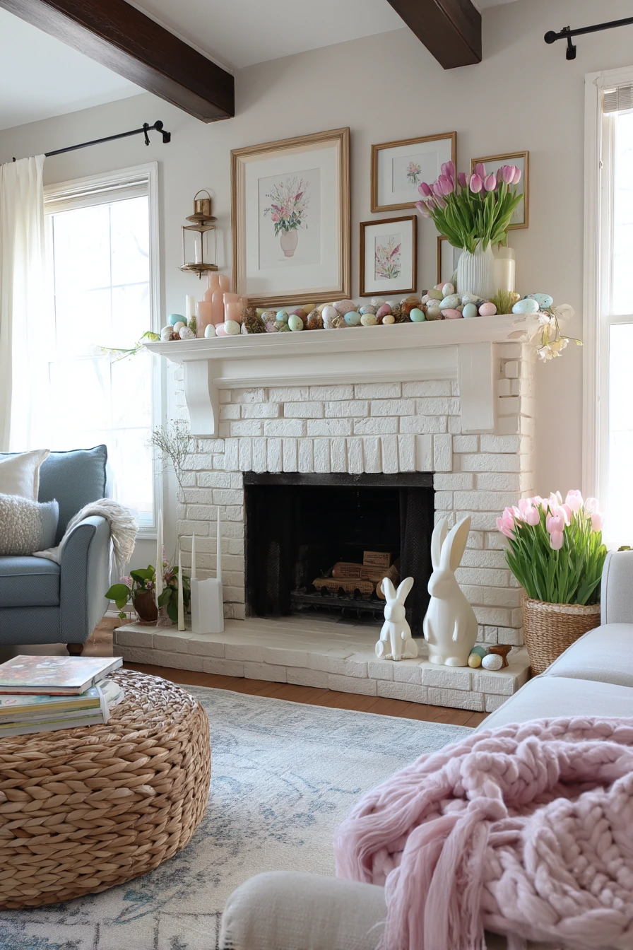easter mantel decor ideas 4