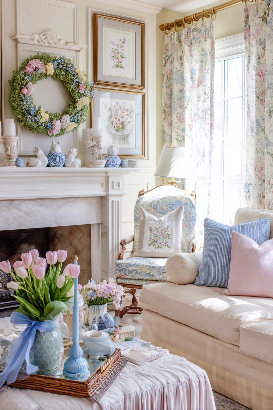 easter mantel decor ideas 40