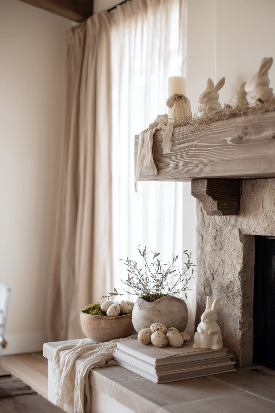 easter mantel decor ideas 8