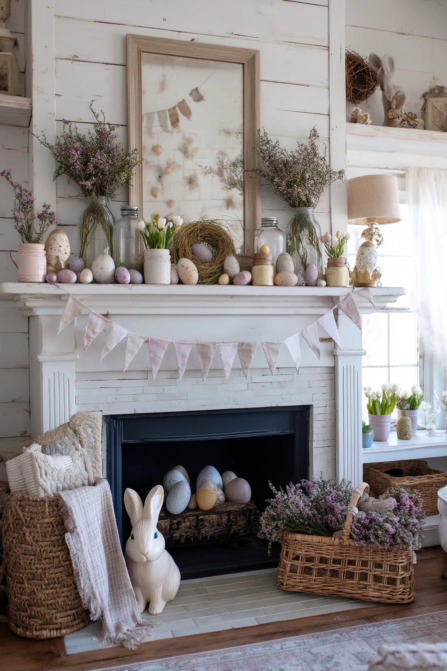 easter mantel decor ideas 9