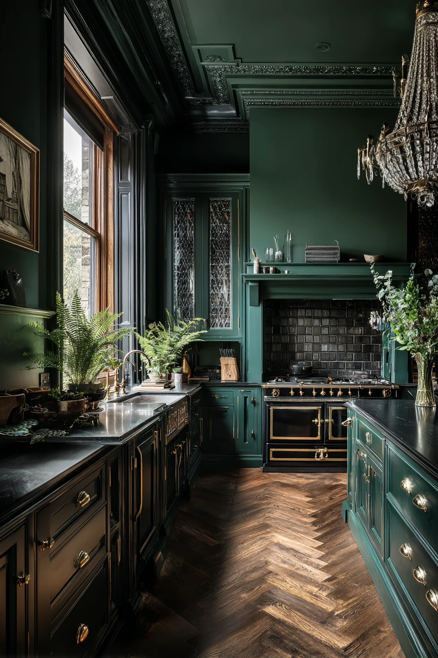 emerald green kitchen cabinets 20