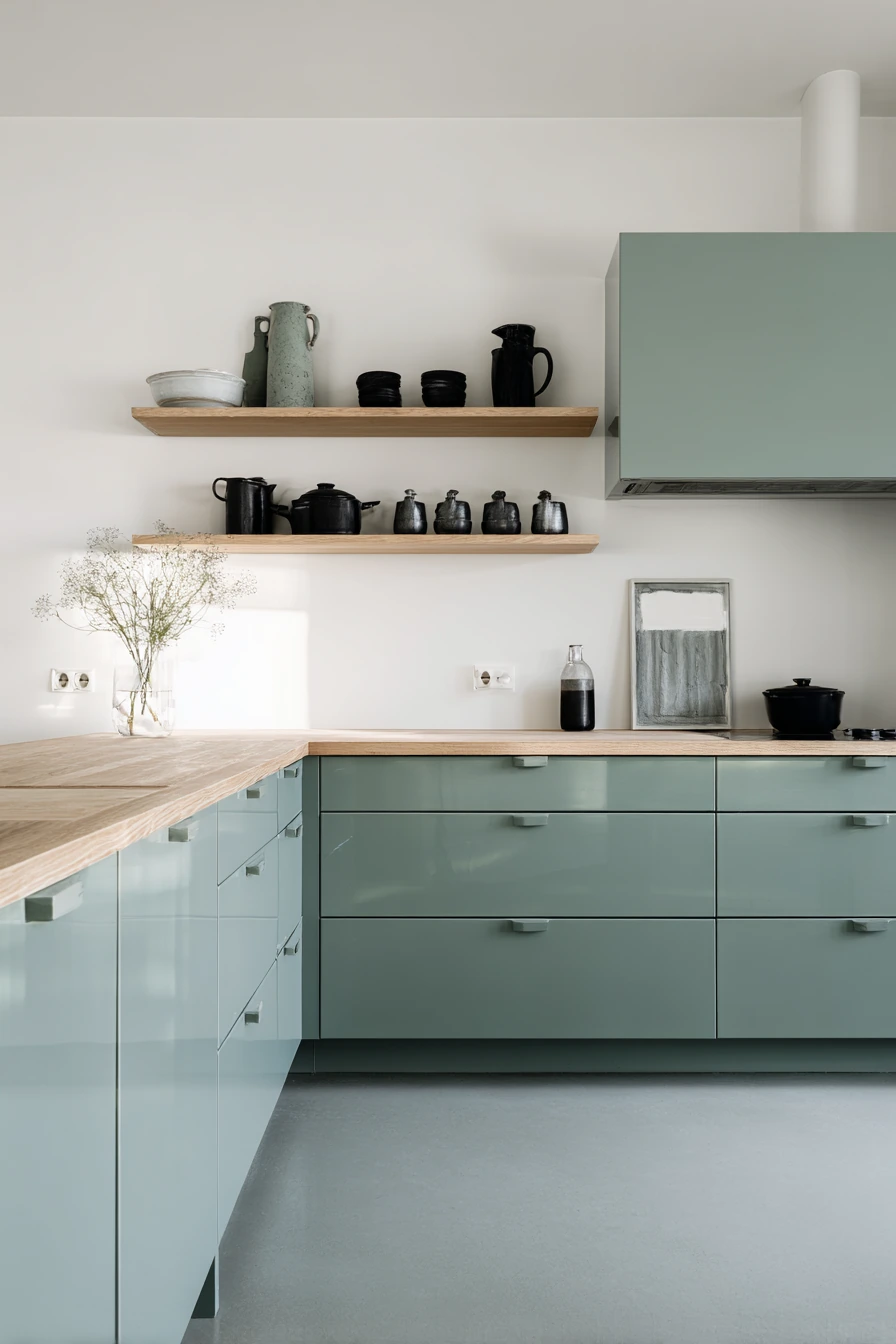 emerald green kitchen cabinets 23