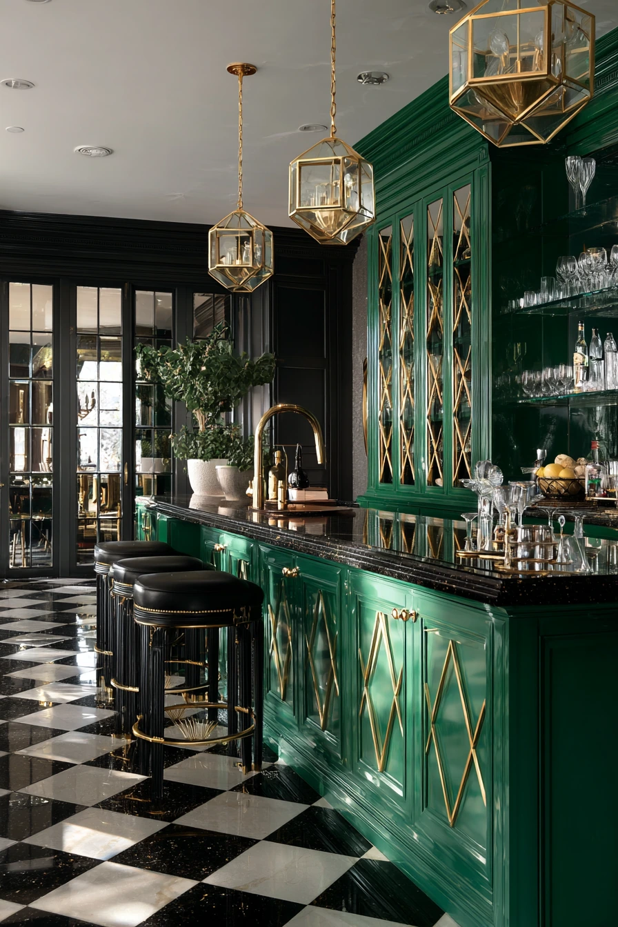 emerald green kitchen cabinets 26