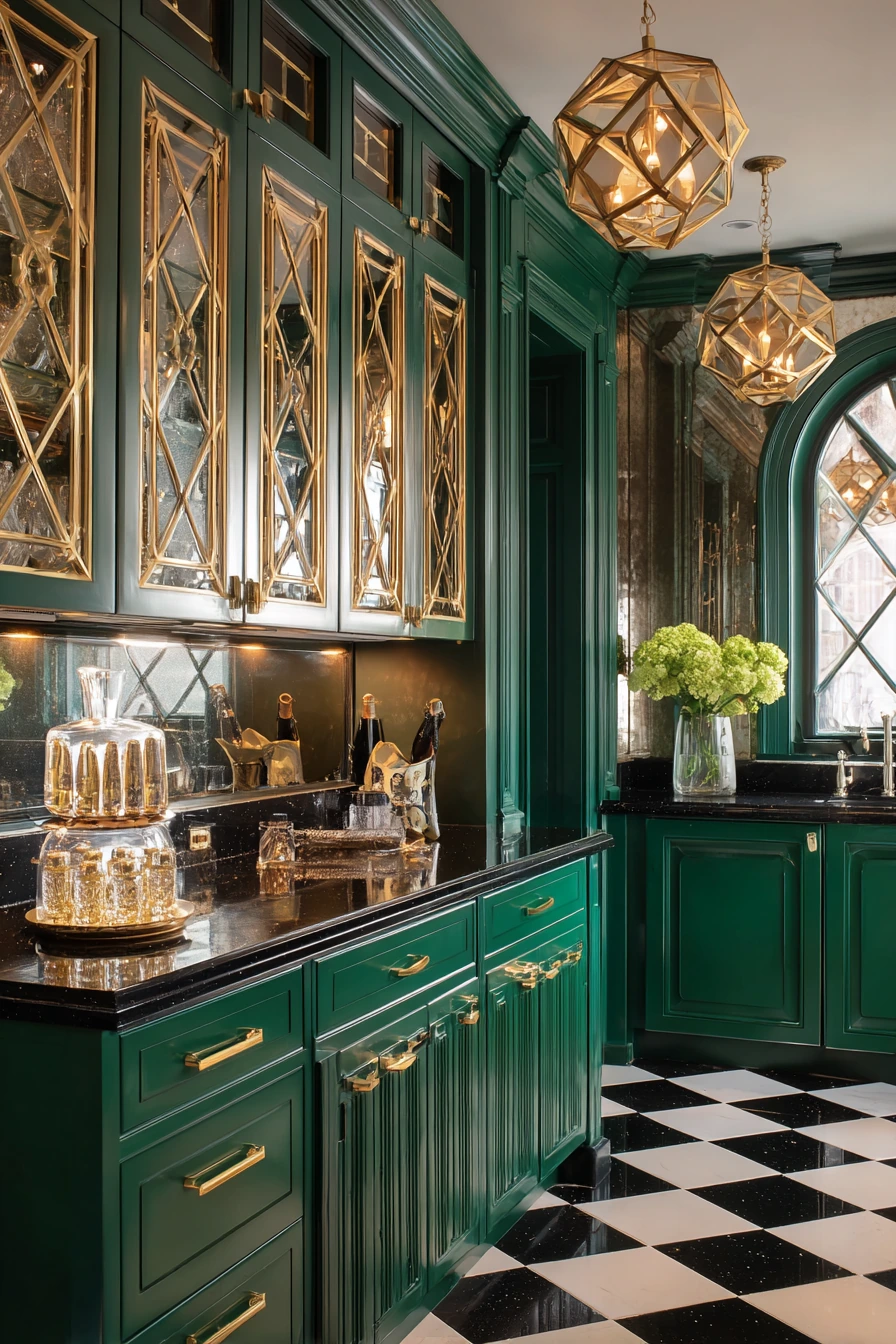 emerald green kitchen cabinets 27