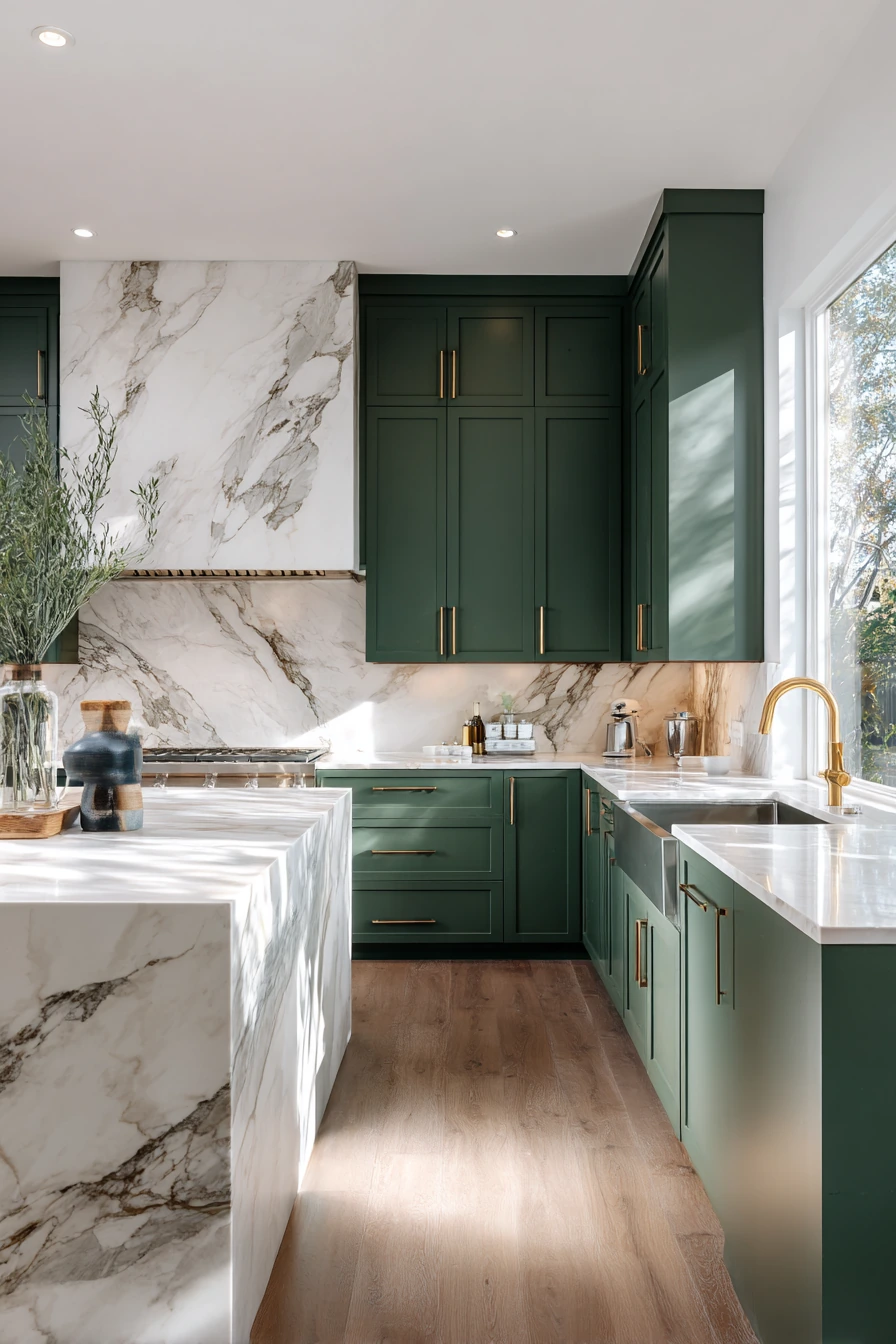 emerald green kitchen cabinets 3