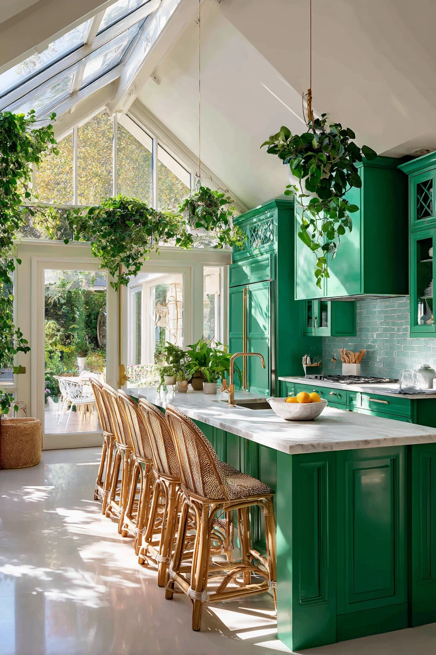 emerald green kitchen cabinets 30