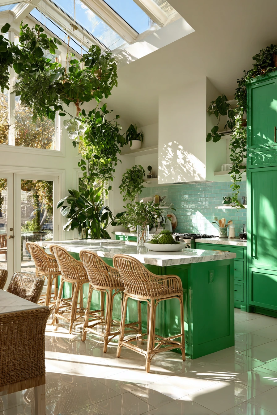 emerald green kitchen cabinets 32