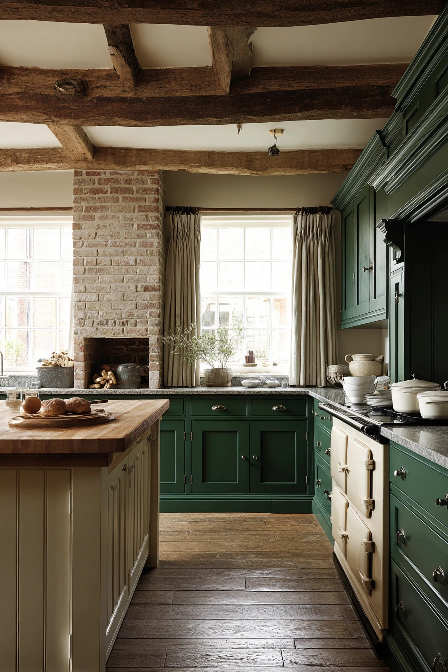 emerald green kitchen cabinets 34