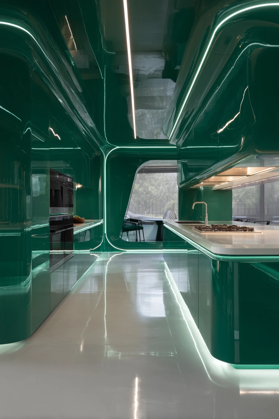 emerald green kitchen cabinets 38