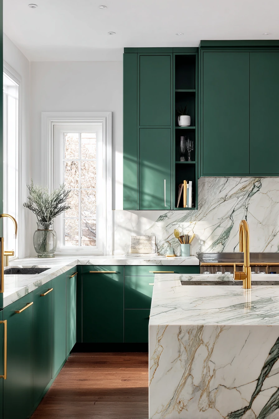 emerald green kitchen cabinets 4