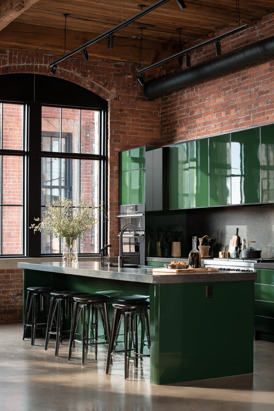 emerald green kitchen cabinets 9