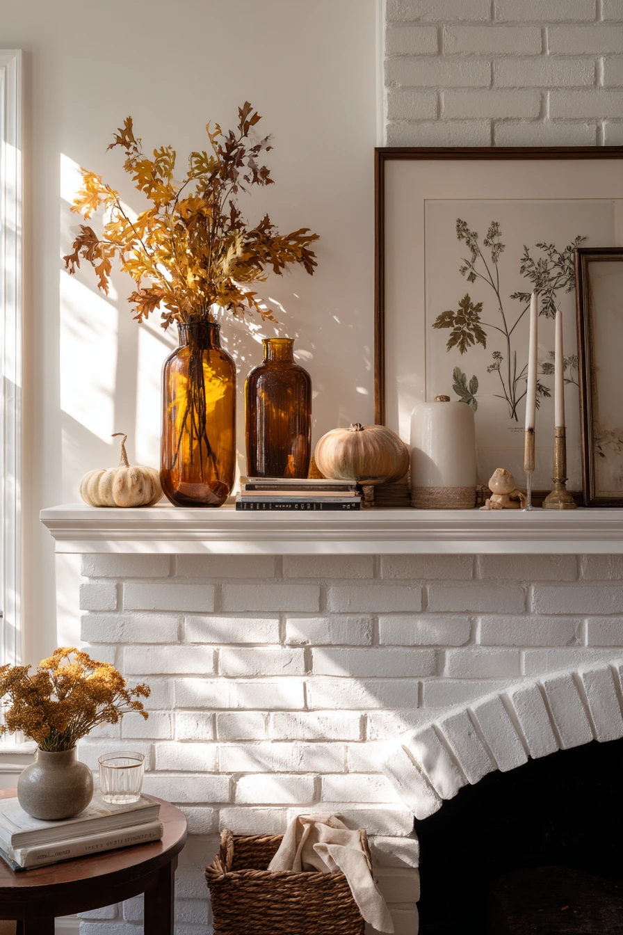 fall mantel decorating ideas 1