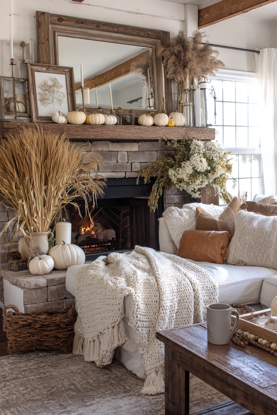 fall mantel decorating ideas 14