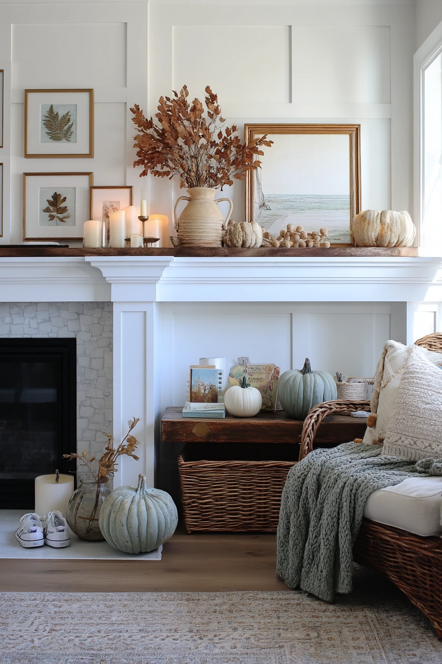 fall mantel decorating ideas 36